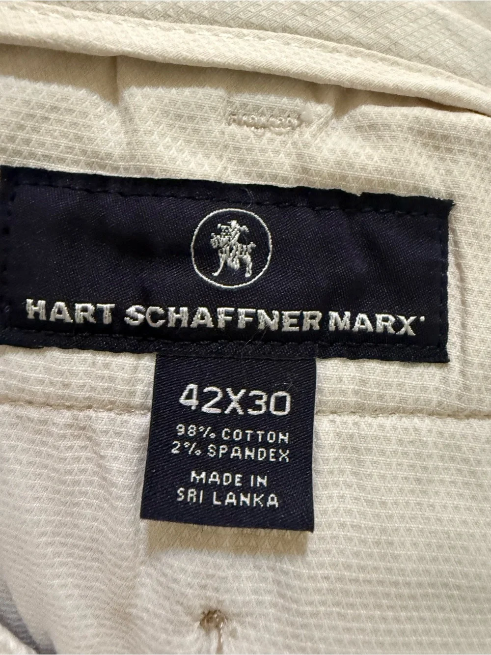 Hart Schaffner Marx Men’s SZ 42x30  Dress Chino Pants New York Fit Stone NEW
